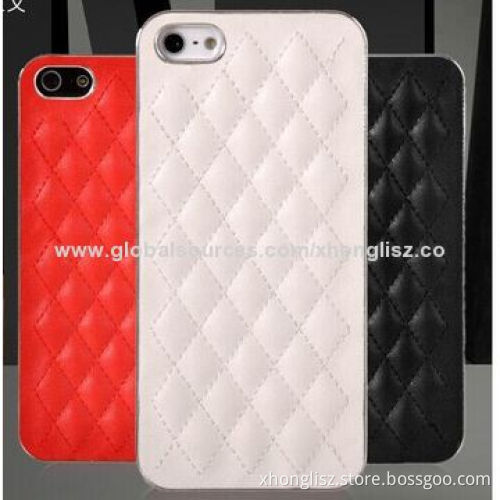 Checked PU with Metallic PC Painting Phone CaseNew